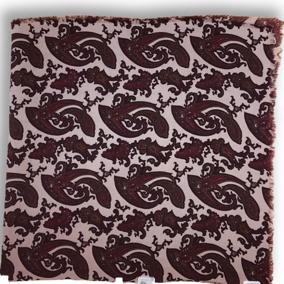 EMPORIO ARMANI VINTAGE 80s WOOL OVERSIZED SQUARE PAISLEY SHAWL SCARF IN EARTHY - Picture 7 of 13